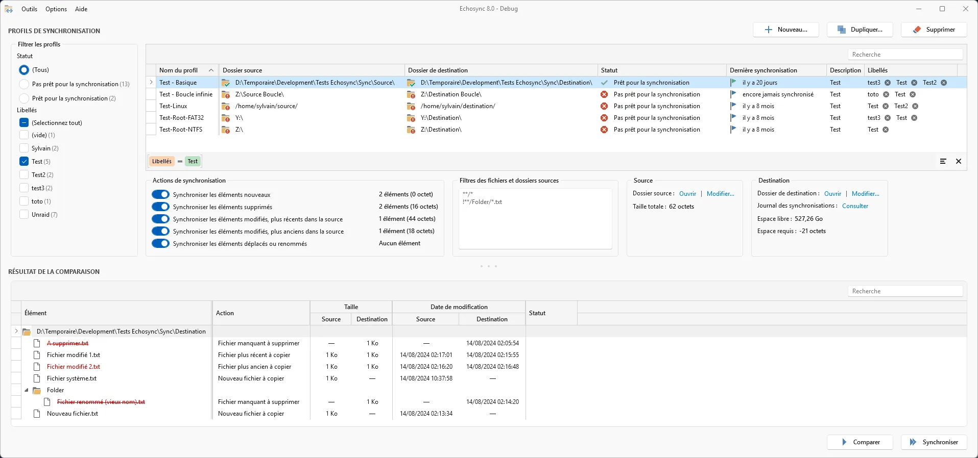 Nouvelle interface utilisateur d'Echosync
